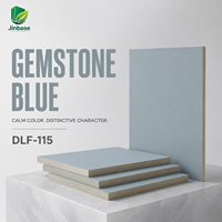 Panneau MDF en placage de bois mélaminé bleu Jinbase personnalisé avec pierres précieuses - Design moderne, écologique, résistant à l'humidité, à l'eau et au feu, première qualité