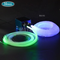 Rollo de fibra óptica Mayki con brillo de extremo de plástico de 1,0mm para decoración de luces de estrella de techo de coche