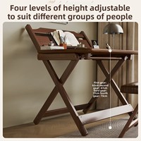 Table d'étude pour ordinateur portable pour enfants, bureau pliable multi-usages, réglable, en bambou, pour salon, aucune installation requise, Symtera