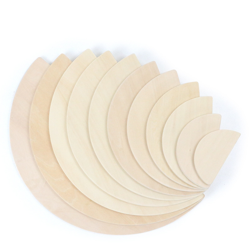 Pièce en forme de demi-lune (couleur bois naturel)