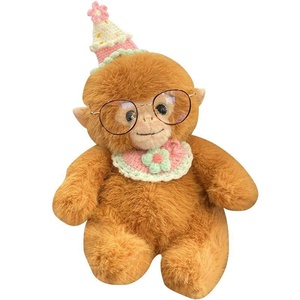 Simpatico Peluche <span class=keywords><strong>Scimmia</strong></span> Dorata Orangutan, Bambola Imbottita, Giocattolo di Consolazione per Bambini, Imbottitura in Cotone PP, Regalo di Compleanno 25cm - Product Image 1