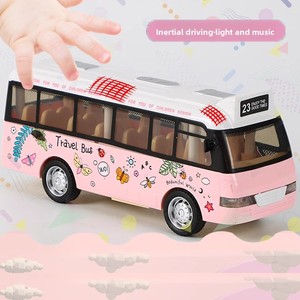 Autobús de Plástico a Escala 1:5 con Puertas Abatibles, Luces y Música, Juguete Modelo de Coche para Bebés - Product Image 2