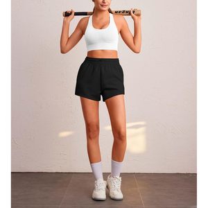 FOXA Short de sport pour femme, taille élastique de 3 pouces, short de sport confortable avec poches, vêtements de sport décontractés - Product Image 5
