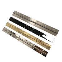 Charnière de piano robuste en acier inoxydable 304, à trous décalés pré-percés, finition nickel brossé, pour porte, boîte à outils, armoire