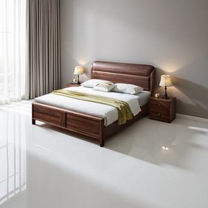 Letto Matrimoniale/King Size in Legno di Noce Massiccio Moderno Personalizzato per Hotel, Appartamenti e Camere da Letto Elande - Product Image 2