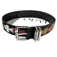 Ensemble de ceintures brodées croix gothique Y2K Punk avec boucles en alliage ornées, multi-styles, cloutées, à motifs floraux et ajourées