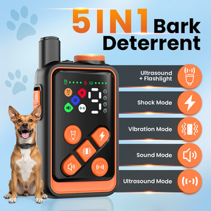 Ultrasonic Remote Dog Trainer With Shock Collar For <b>Bark</b> <b>Control</b> And Training One To One Black And Orange ABS Material - Product Image 4