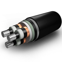 3-adriges Mittelspannungs-Stromkabel Aluminium 1 * 35mm ² 1 * 50mm ² 1 * 70mm ² 3 * 35mm ² Elektrokabel Kabel Hersteller PVC NA2X2Y XHHW-2