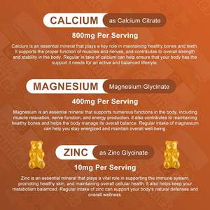 Gomitas Veganas Complejas de Marca Privada OEM al por Mayor, Glicinato de <span class=keywords><strong>Magnesio</strong></span>, Calcio, Potasio, Vitamina D, B6 <span class=keywords><strong>para</strong></span> Adultos - Product Image 4