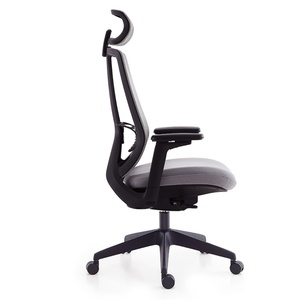 Silla de Oficina Ejecutiva de Lujo Personalizable al por Mayor, Negra, de Malla Ergonómica, Respaldo Alto, Soporte Lumbar, Reposacabezas Ajustable, Moderna - Product Image 3