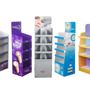 Custom Factory Logo <b>Display</b> <b>Rack</b> Corrugated Cardboard Floor Stand with PP Material Cutting Processing for Shop <b>Display</b> - Product Image 3