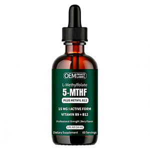 Gouttes de L-Méthylfolate OEM/ODM 15mg Plus Suppléments de <span class=keywords><strong>B12</strong></span> Méthylfolate Gouttes de L-Méthylfolate pour la Santé Immunitaire et Cérébrale - Product Image 1