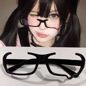 Montures de lunettes demi-cerclées en forme de larme, verres PC, unisexe, tendance mode Y2K, style anime, montures cosplay, origine Jinhua - Product Image 4
