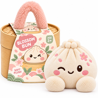 Jouets en peluche promotionnels personnalisés, adorables mascottes alimentaires, poupées anti-stress souples avec boîte cadeau vapeur pour cadeaux promotionnels en gros