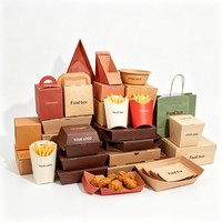 Boîte d'emballage pour la restauration rapide avec logo personnalisé, boîte à emporter pour hamburgers, emballage pour ailes de poulet frites, frites, boîte d'emballage pour poulet frit