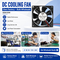 Kipas Aliran Aksial DC 8025 5V 12V 24V PBT 80x80x25mm Persegi Kipas Pendingin Industri untuk Rak Server Mesin Laser dengan CE RoHS