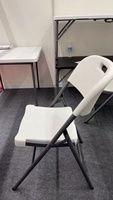 Chaise pliante moderne en plastique éco-recyclé, chaise de jardin pliable, mobilier d'extérieur empilable et imperméable