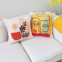 Nouveau nordique géométrique taie d'oreiller impression abstraite en peluche housse de coussin 45*45cm maison voiture décor canapé taie d'oreiller
