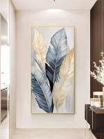 Vente en gros usine : Tableau mural Pop Art pour salon, impression HD abstraite, motif feuille florale, peinture en porcelaine cristalline 3D encadrée
