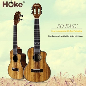 HOKE T1C/T1T 23/26 Inch Top Solid Hawaiian Koa Tenor Four-String <strong>Ukulele</strong> - Product Image 1