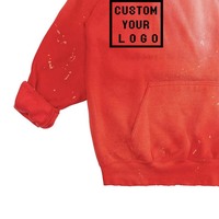 Pull à Capuche Unisexe Oversize Personnalisé Effet Délavé Dégradé avec Effet Éclaboussures de Javel et Poche Kangourou Style Vintage Streetwear – Vente en Gros