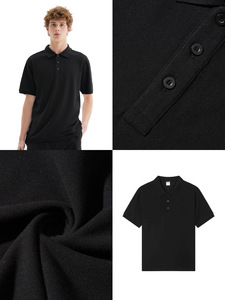 Polo en coton personnalisé pour homme, manches courtes, motif floral brodé sur le devant, coupe décontractée classique - Product Image 2