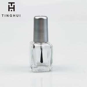 Muestra Gratis de Envases Redondos para Esmalte de Uñas de 5ml, 10ml y 15ml, Botellas Vacías Transparentes con Tapa Plateada y Pincel - Product Image 1