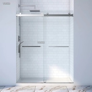 Porte coulissante en <span class=keywords><strong>verre</strong></span> trempé, produit <span class=keywords><strong>sur</strong></span> <span class=keywords><strong>mesure</strong></span>, de luxe, pour salle de <span class=keywords><strong>douche</strong></span> d'hôtel, complet - Product Image 3