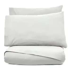 Parure de draps double Vianney Grey 400TC 100% coton, sans plis, literie pour la maison, 4 pièces - Product Image 1