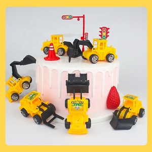 Jouet tracteur pour garçons, 5/6 ensemble, fournitures de décoration de gâteaux, voitures, ornements de poupée <span class=keywords><strong>Oh</strong></span> Baby joyeux anniversaire, pelles à gâteau - Product Image 3