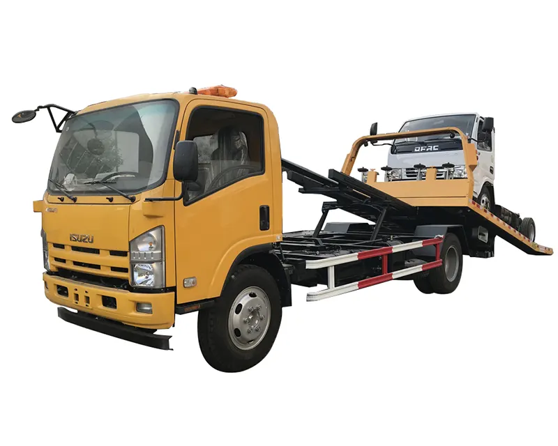 Tow truck platform wrecker recovery truck with crane