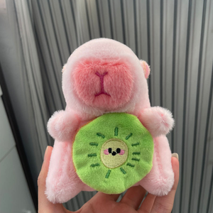 Porte-clés personnalisé en coton PP Capybara, poupée en peluche, pendentif de dessin animé pour enfants et adultes - Product Image 3
