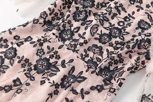 4XL 3XL 2XL abiti per festa di nozze 2025 primavera donna Sexy <span class=keywords><strong>Tulle</strong></span> maglia ricamato manica corta dolce rosa <span class=keywords><strong>lungo</strong></span> Maxi abito Festival - Product Image 4