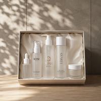 Nouveaux ensembles d'emballages cosmétiques de luxe blancs givrés de 30 ml, pots en verre pour soins de la peau, contenants pour crème et flacons pompe pour lotion