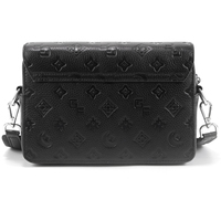 Tas Selempang Pria Kulit Paten Hitam Embossed GF Monogram Envelope Crossbody Tali Selempang Dapat Disesuaikan Bahu Musim Panas Kancing Dress