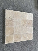 Carreaux de marbre travertin crème en gros, pierre polie et lustrée pour les dessous-de-verre DIY