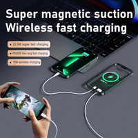 Fabricant en gros de mini-batterie externe portable 5000 mAh avec écran LED, charge rapide magnétique sans fil, alimentation pour téléphones