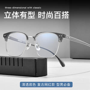 Koko29 Montures de lunettes rectangulaires 19630 Monture complète Anti-UV Unisexe Adulte Style Rétro Business Casual - Product Image 3