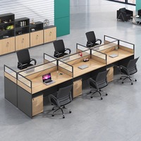 Poste de travail modulaire pour 4/6 personnes, mobilier de bureau, table de bureau, cloison de bureau, bureau de direction, cloisons de bureau en L, bureau de direction en L