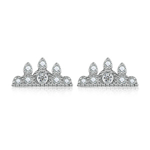 Anillo de corona chapado en rodio <span class=keywords><strong>para</strong></span> mujer, pendientes con colgante, conjuntos de joyería de plata 925 - Product Image 3