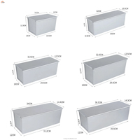 Molde para pan Pullman rectangular XLT con tapa, caja de molde para pan tostado de acero de aluminio, caja para hornear panadería comercial de varios tamaños, Pan-900g