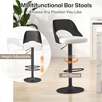 Moderne samt gepolsterte Barhocker mit Gegen höhe 25 "-33" Verstellbare drehbare hohle Rückenlehne Massive Basis für die Küche