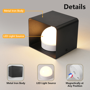 Dễ Dàng Để Cài Đặt Điều Khiển Từ Xa Thay Đổi Độ Sáng Và Có Thể Điều Chỉnh Sconces Tường Trang Trí Nội Thất Có Thể Sạc Lại Tường Ánh Sáng <span class=keywords><strong>RGB</strong></span> Bóng Đèn Ánh Sáng Lịch Thi Đấu - Product Image 5