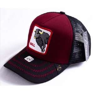 Gorra Trucker con Bordado de Toro, Ajustable, de Seis Paneles, Malla, Unisex, Casual, para Adultos, Tela de Poliéster y Algodón - Product Image 1