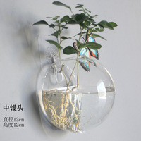 Vase mural créatif Réservoir de poissons en verre Demi-cercle Réservoir de poissons transparent Aquarium Mini Réservoir de poissons
