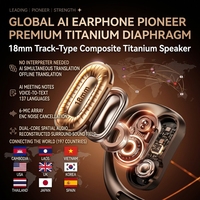 Écouteurs de traduction IA à oreille ouverte, oreillettes de traduction linguistique à clipser, traducteur vocal en temps réel pour les voyages et les réunions