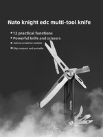 Cuchillo Multifuncional Nextool Knight, Herramienta Combinada Plegable Portátil para Exteriores y Automóvil, Gancho Multiusos para Romper Ventanas
