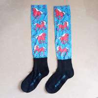 Chaussettes équestres à quantité minimale de commande bas conception personnalisée avec logo au genou impression équitation chaussettes équestres vente en gros