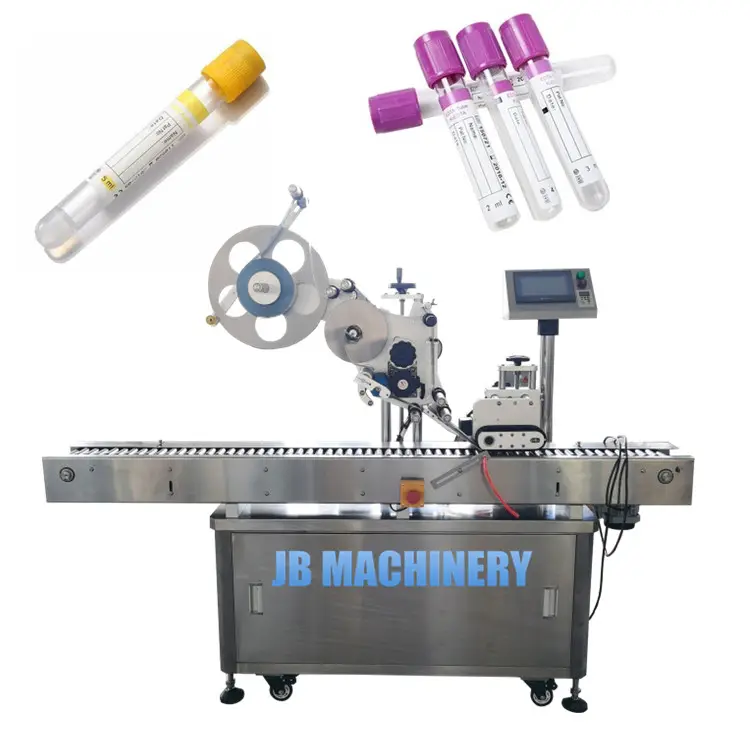 JB-WT120 automatic lying horizontal small pharmacy vial small round bottle labeling machine adhesive sticker Manufacturers