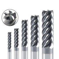 Fraise à queue en carbure 4 15, angle de hélice 20 mm, longueur 55HRC, pour fraisage en montée, fraiseuse CNC, alliage tungstène-cobalt, machine de gravure